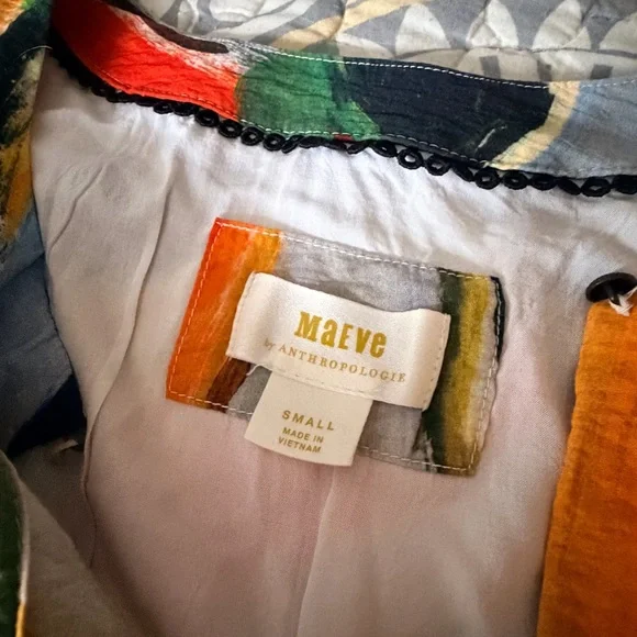 Anthropologie Maeve Suzannah Colorful Printed
V Neck Maxi Dress, small - Picture 7 of 11